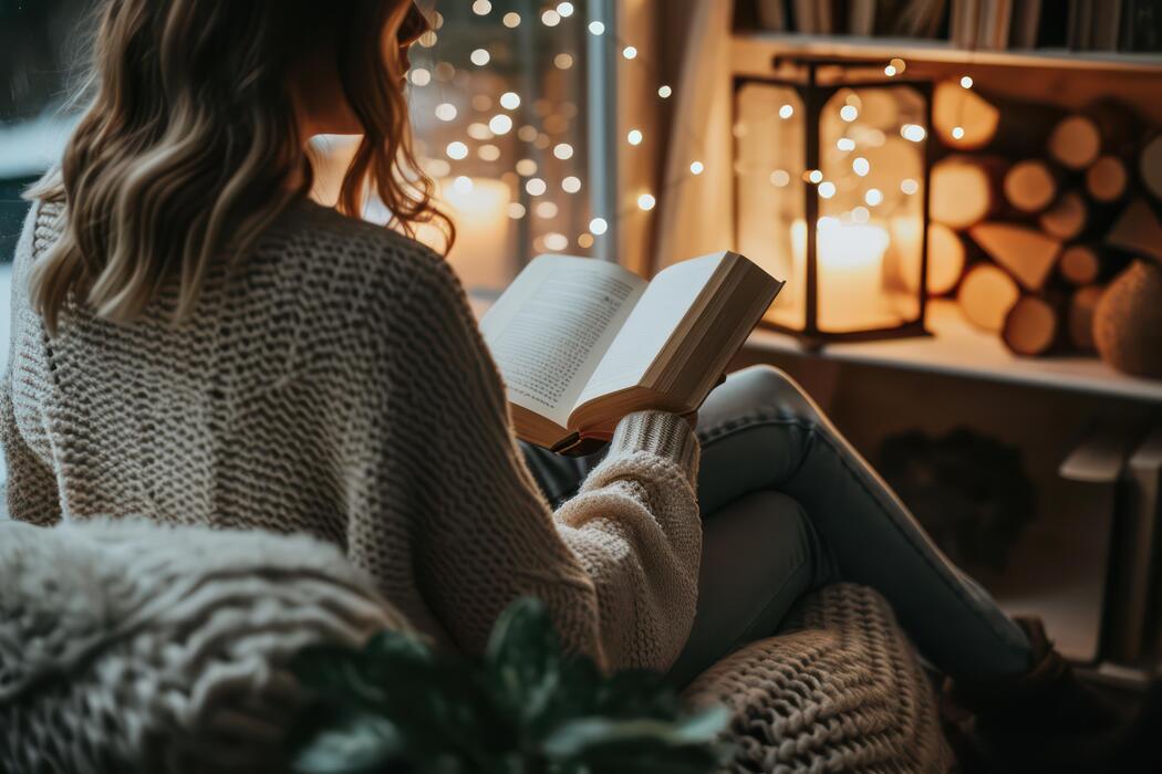 Woman reading a book